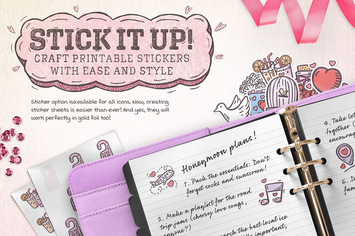 115 Hand-drawn Wedding Icons preview 8