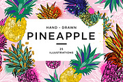 PINEAPPLE SET, a Decorative Illustration by Tanya Akhmett (Thumbnail 1 of 9)