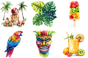 Watercolor Tropical Heat Clipart, an Illustration by Designking (Thumbnail 5 of 5)
