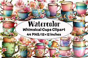 Whimsical Cups Clipart, an Illustration by Design Market (Thumbnail 1 of 5)