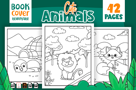 Cute Animals Coloring Book for Kids