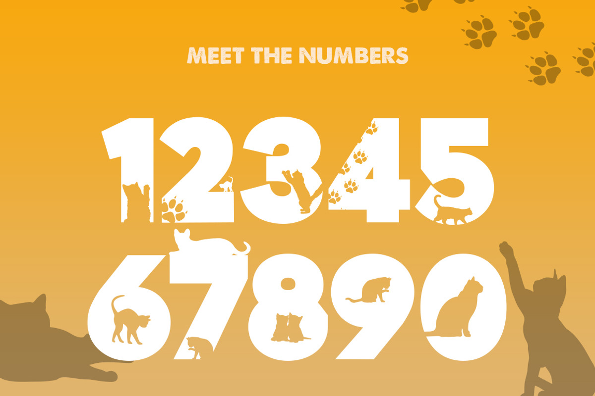Kittens Silhouette Font preview 3