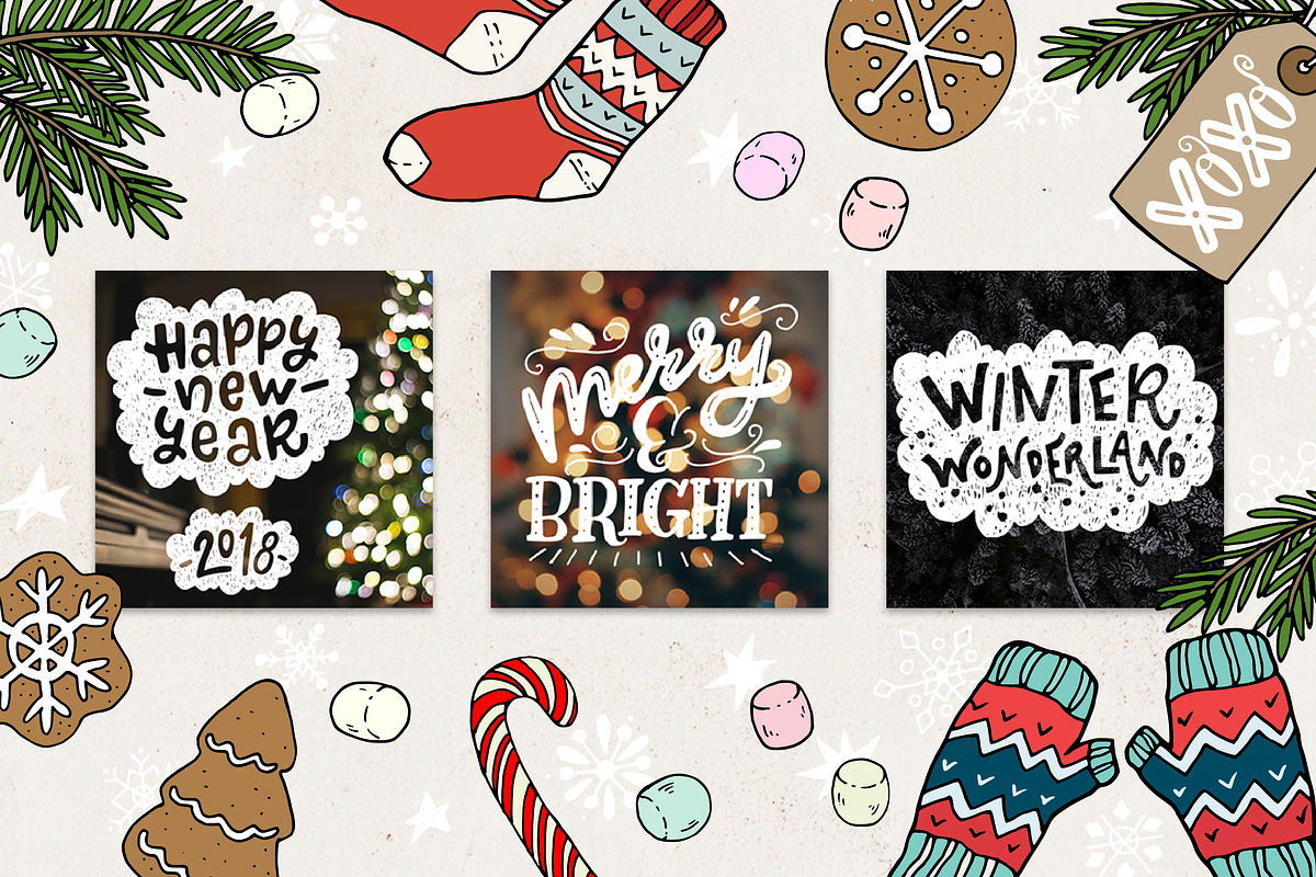 Cozy Christmas Lettering & Clipart, a Seasonal Illustration by Sketchetarian (Photo 3 of 10)