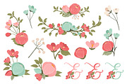 Mint & Coral Floral Heart Vectors, an Illustration by Amanda Ilkov (Thumbnail 5 of 5)