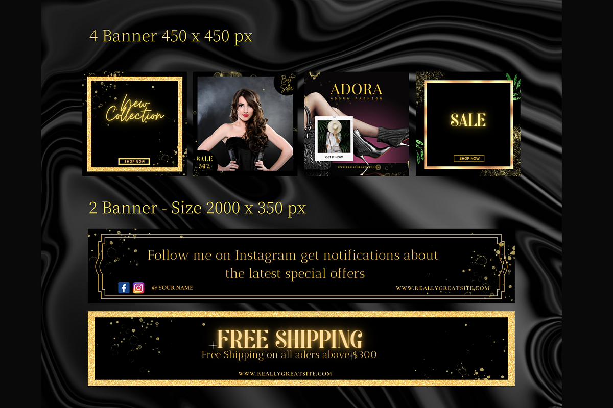DIY Website Shopify Banner Tempates, a Landing Page Template by Meoww_Design (Photo 3 of 5)