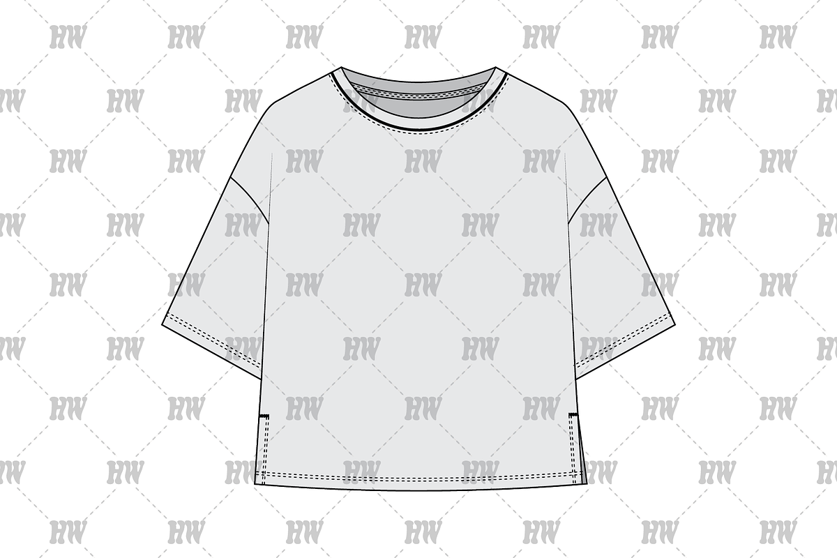 Unisex Boxy Tee Fashion Flat, a Shirt Mockup by haydenwentworth (Photo 2 of 3)