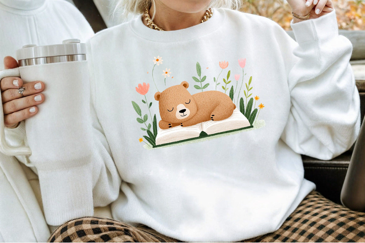 Cute Teddy and Vintage Books Clipart, an Illustration by Sublimation Artist (Photo 4 of 6)