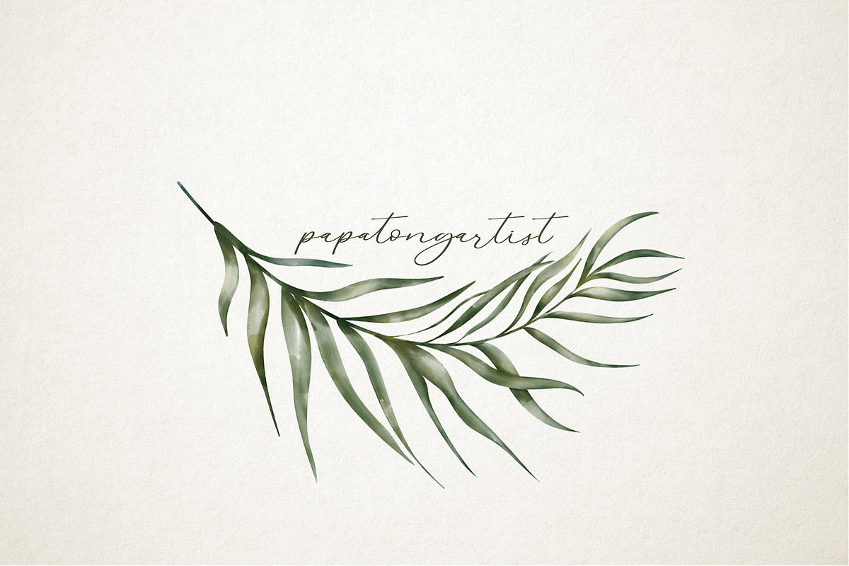 Watercolor & Gold Leaf Branch, a Decorative Illustration by Papatongartist (Photo 12 of 12)