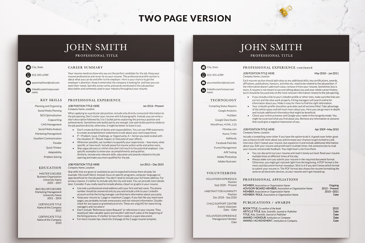 Professional Resume-CV Template, a Resume Template by BestResumes.Co (Photo 2 of 9)