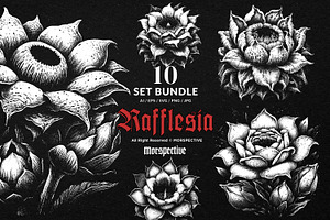 10 Bundle Dark Art Rafflesia Flower, an Illustration by Morspective