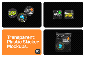 Transparent Plastic Sticker Mockups
