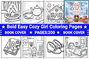 Bold Easy Cozy Girl Coloring Pages, an Illustration by shopcosm (Thumbnail 1 of 2)