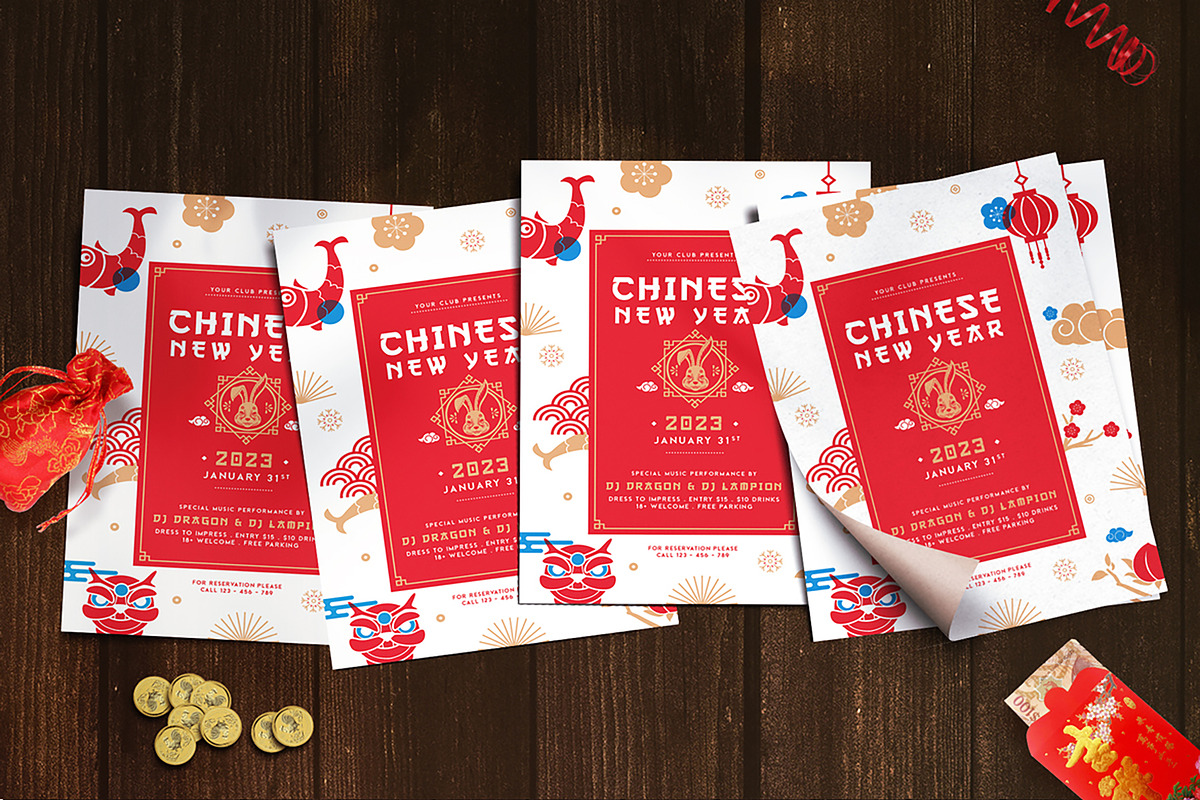 Chinese New Years Party Flyer 2023, a Flyer Template by Totem Design Studio (Photo 3 of 7)