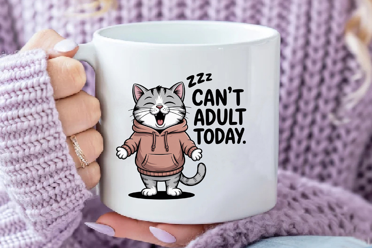 Funny Lazy Cat Sarcastic Sassy Adult, an Illustration by Daily.Designs (Photo 4 of 5)