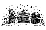 Gingerbread Winter Village Set, an Object Graphic by Creativeshirt (Thumbnail 2 of 3)