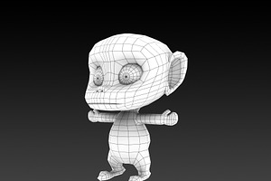 Low Poly Monkey 3D Model