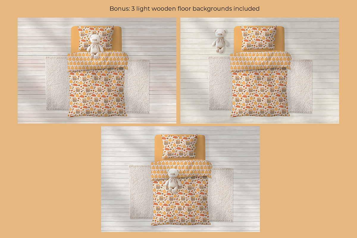 Kid Bedding Mockup PSD, an Apparel Mockup by Anna Druzhkova (Photo 4 of 7)