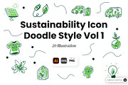 Sustainability Doodle Icon, an Illustration by SLAB! Design (Thumbnail 1 of 3)