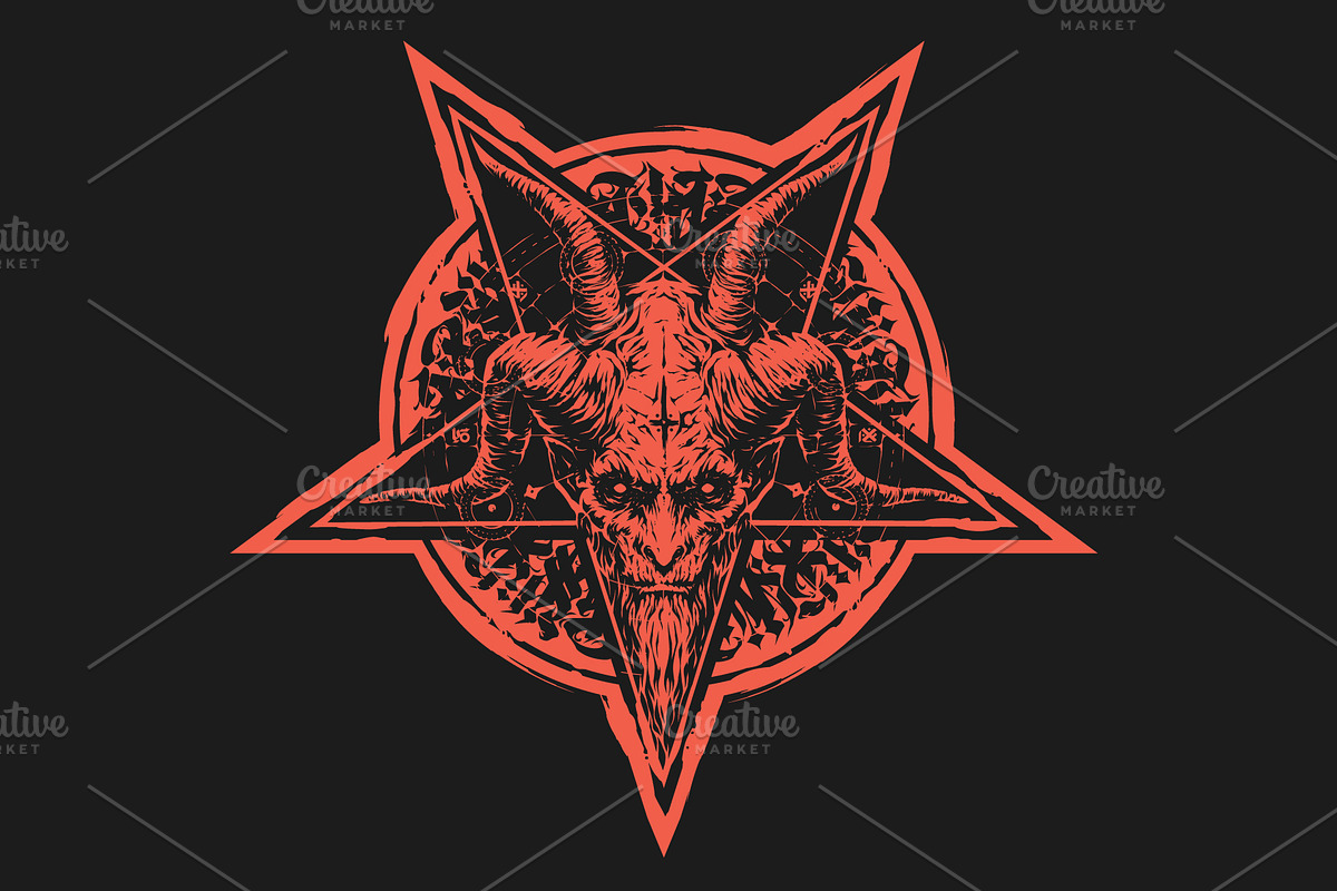 Satan head and pentagram, a Decorative Illustration by daver2002ua (Photo 1 of 2)