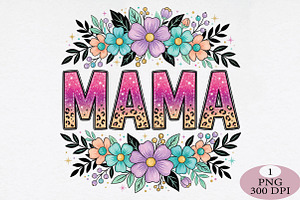 Glitter Pink Mama Png, an Illustration by Daily.Designs