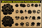 Floral Silhouette Puzzle Bundle, an Object Illustration by Artivon (Thumbnail 1 of 8)