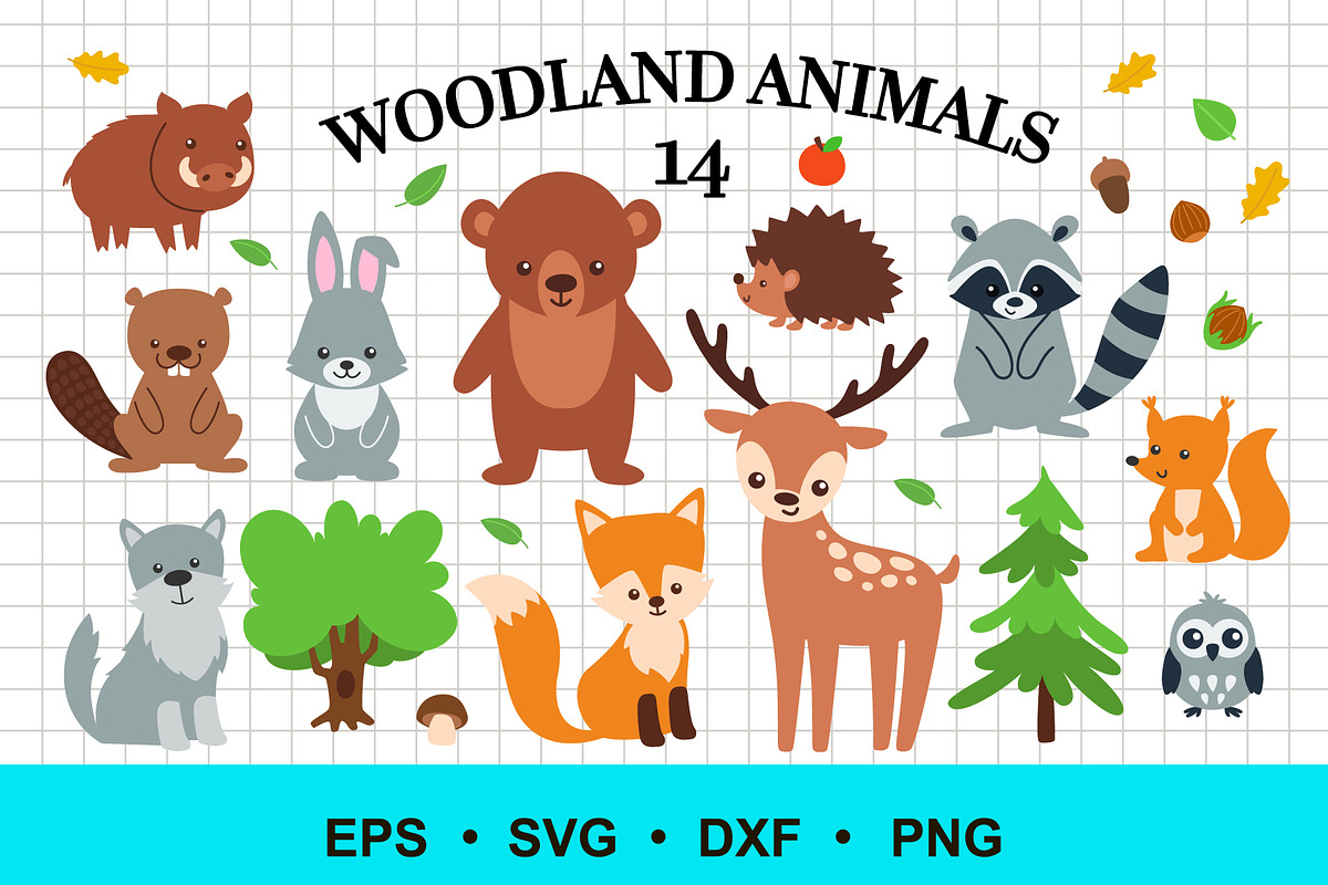 Woodland Animals Clip Art, an Animal Illustration by Elena Nesterova (Photo 1 of 4)
