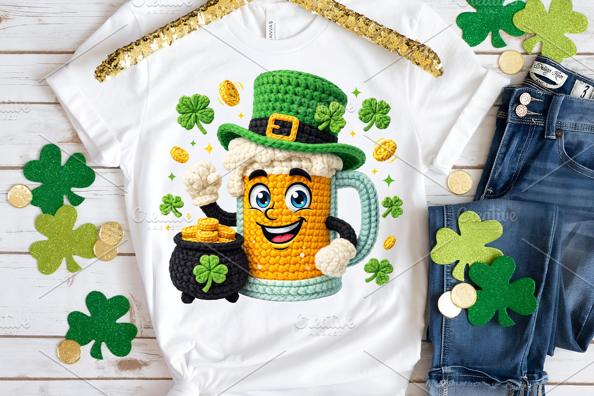 St. Patrick’s Day Crochet Beer Mug, an Illustration by Canvas Craft (Photo 4 of 4)