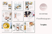 Food Instagram Templates Canva, a Social Media Template by Deepa Template Studio (Thumbnail 1 of 12)