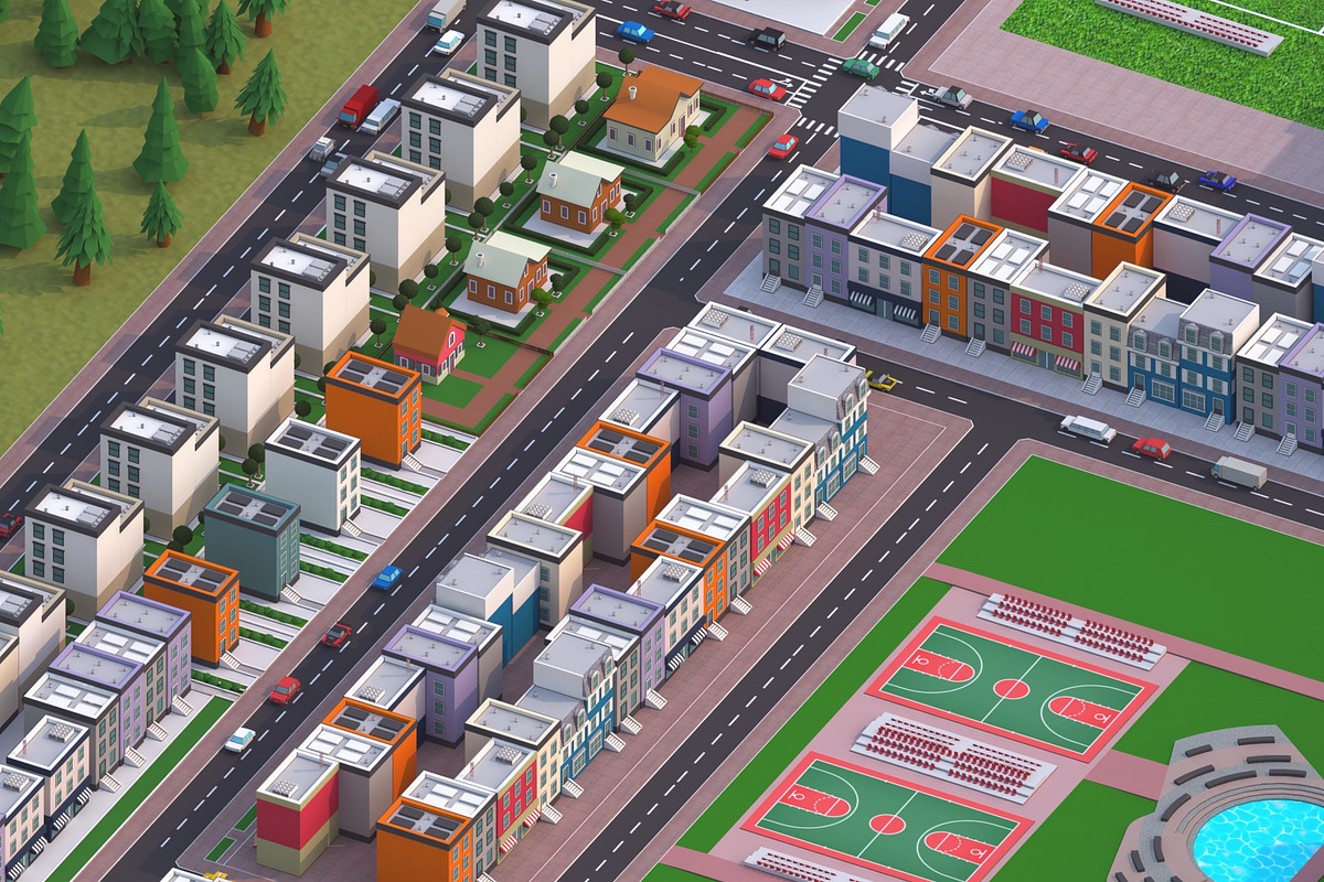 Metropolis City low poly Scene, an Architecture 3D Model by NOMODOL (Photo 27 of 39)