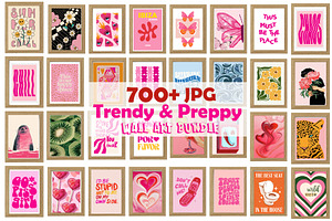 Trendy Pink Preppy Wall Art Prints, a Wallpaper Photo by Chipshpow Graphics