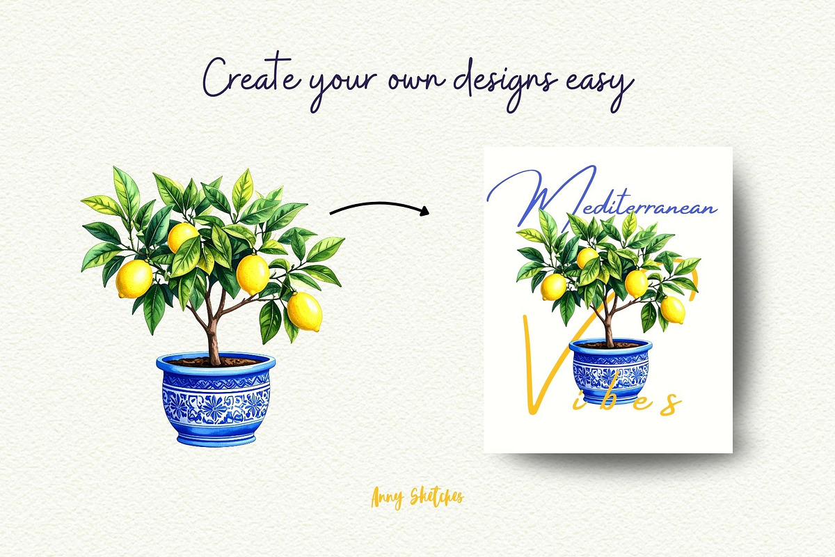 Mediterranean Lemon Clipart, an Object Graphic by Anna Design Studio (Photo 6 of 9)
