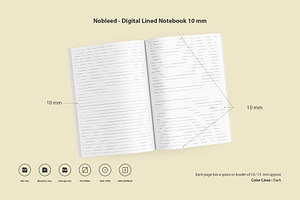 Lined Notebook 10mm - 8.25x8.25