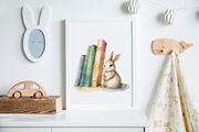 Bunny and Books. Watercolor rabbit, an Animal Illustration by AlineArtStore (Thumbnail 13 of 15)