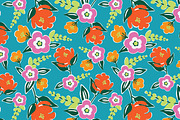 Bright Blooms Seamless Pattern, a Pattern Graphic by origamiprints (Thumbnail 2 of 2)