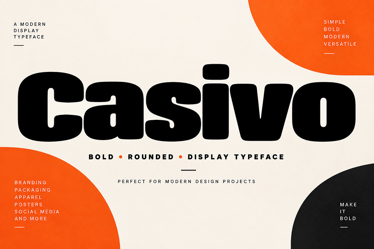 Casivo — Bold Rounded Display Font, a Script Font by Wow Magic (Photo 1 of 5)