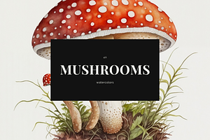 Watercolor Mushrooms Collection