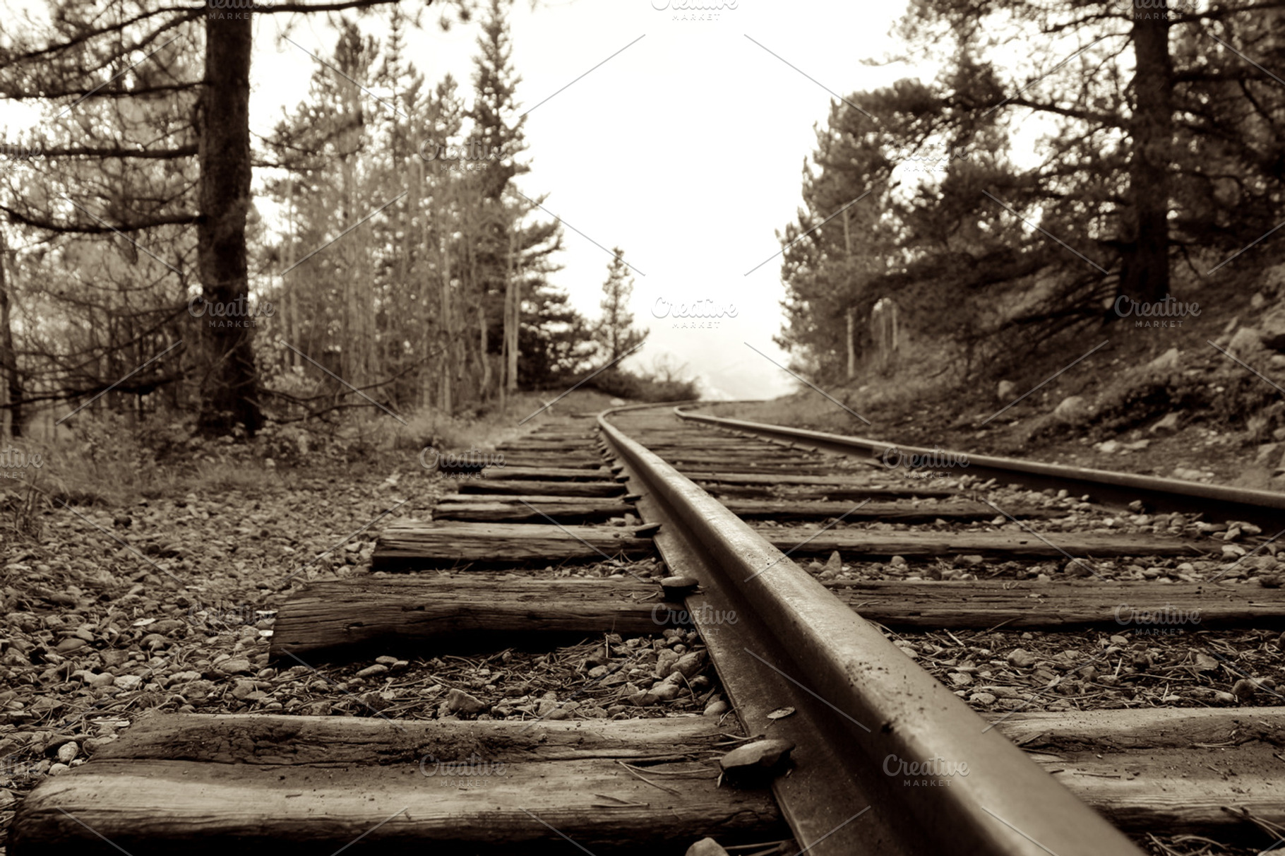 Railroad tracks stock photo, a Transportation Photo by Open Eye Design