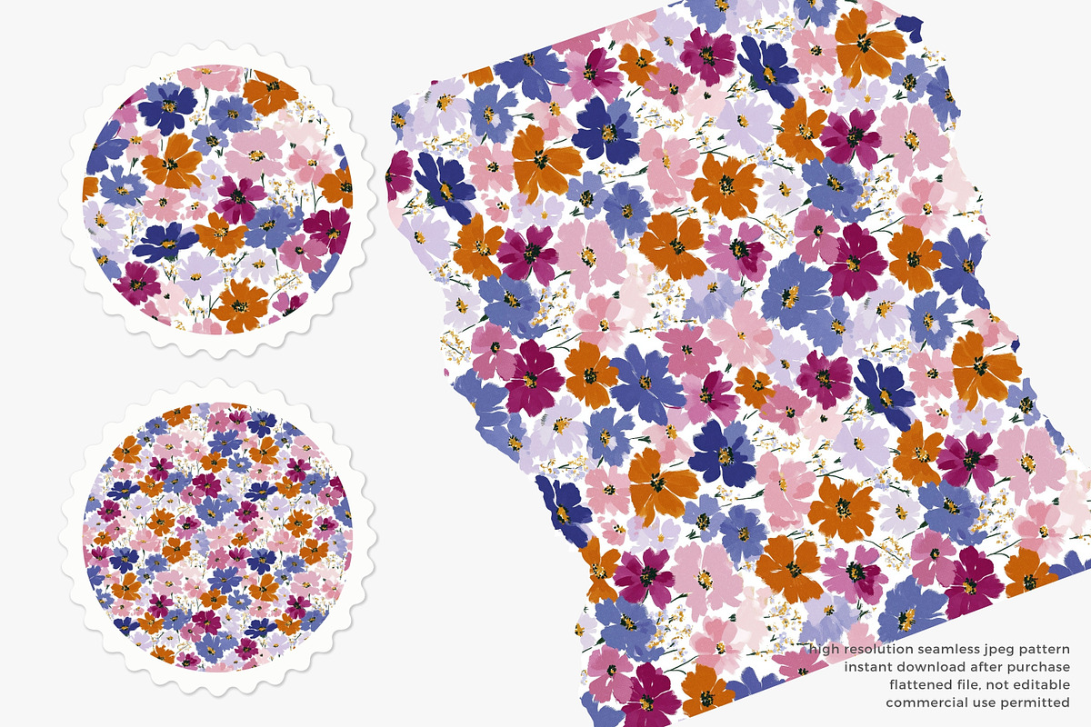 Bold floral retro pattern
