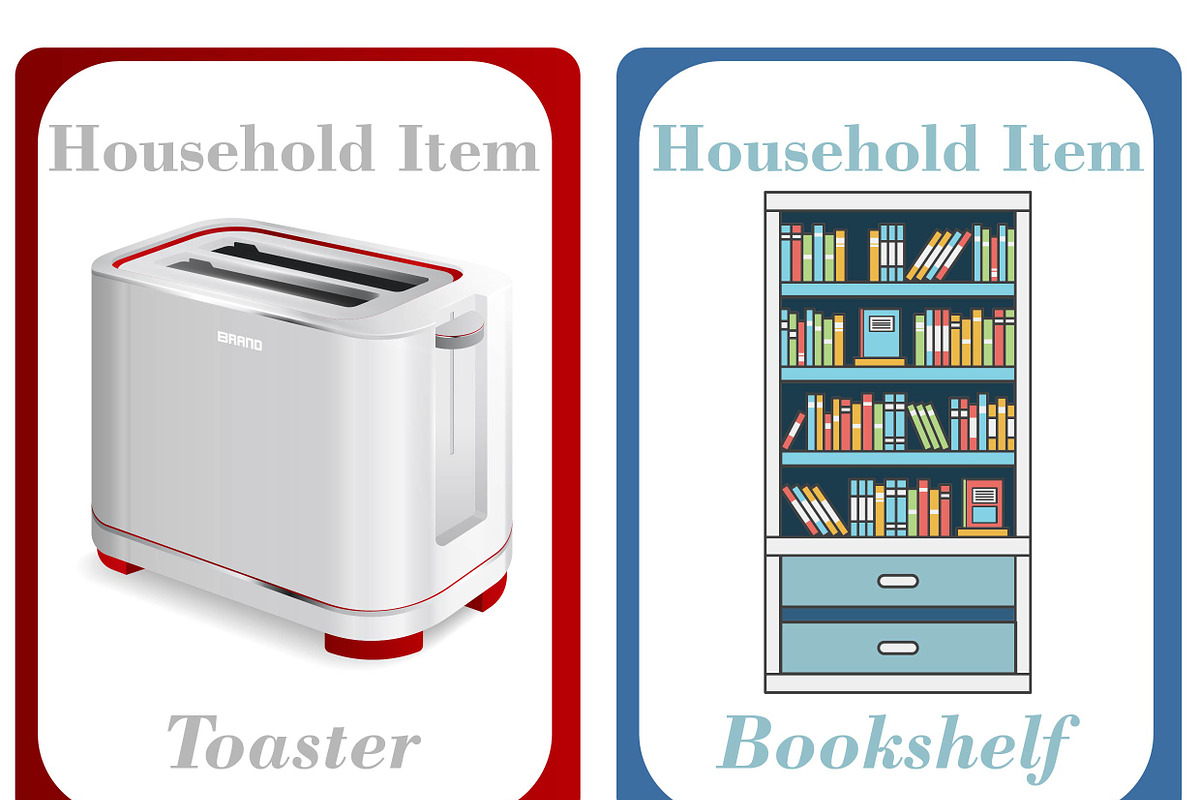 Household Items Flash Cards for Kids, a Card Template by DigitalsDesigns (Photo 4 of 4)