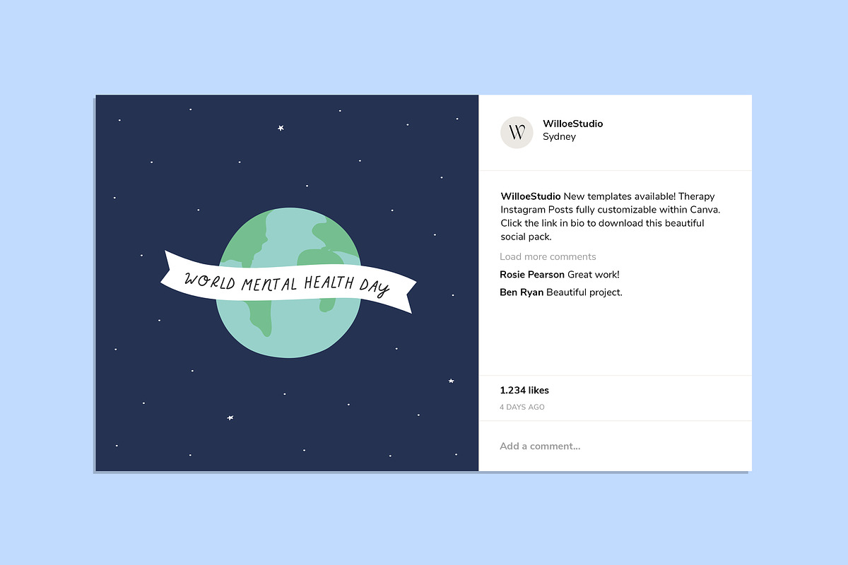 Therapy Social Pack - Canva, a Social Media Template by Willoe Studio (Photo 2 of 9)