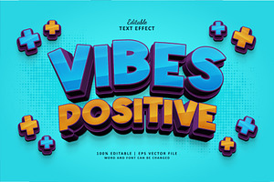 Text Effect Positive Vibes Logo Game