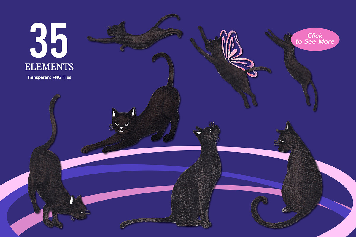 Y2K Galaxy Meow Hand Drawn Digital, an Animal Illustration by CreativeValuation (Photo 2 of 12)