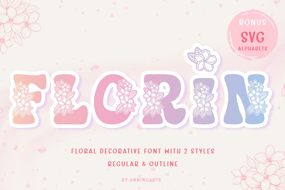 Florin - Floral Decor Font, a Symbol Font by AnningArts (Photo 1 of 8)