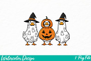 goose halloween fall png, an Illustration by Watercolor design (Thumbnail 1 of 3)