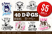 Dogs SVG bundle 40 designs, an Illustration by BlackCatsMedia (Thumbnail 1 of 4)
