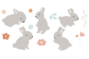 Little Bunnies Spring EasterClipArt