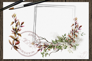 Boho Greenery Watercolor Frames