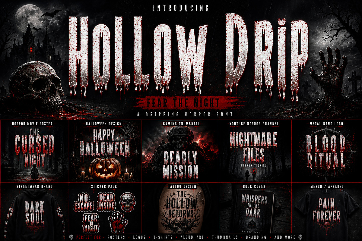 Hollow Drip, a Serif Font by Wow Magic (Photo 3 of 9)