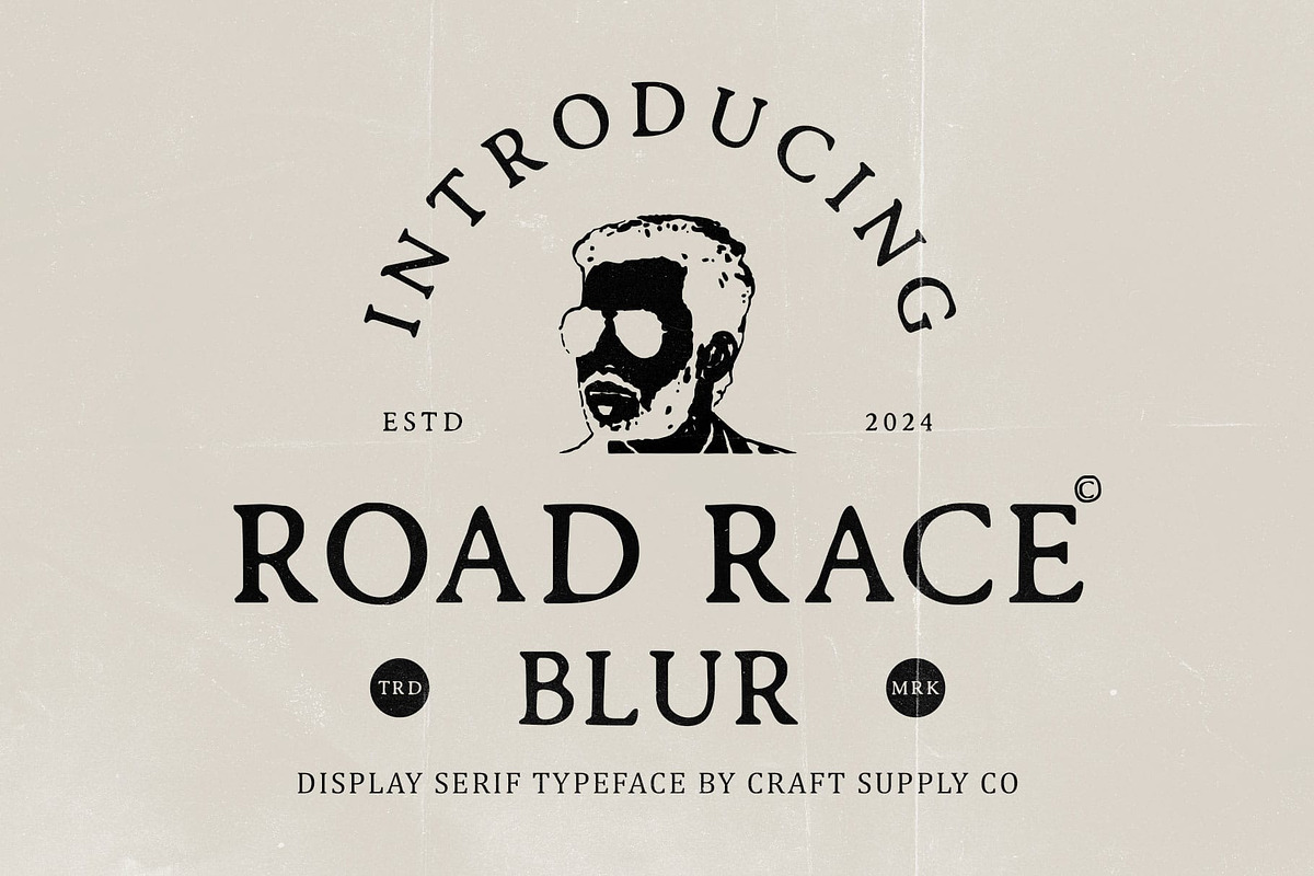 Road Race Blur, a Serif Font by Craft Supply Co. (Photo 1 of 8)