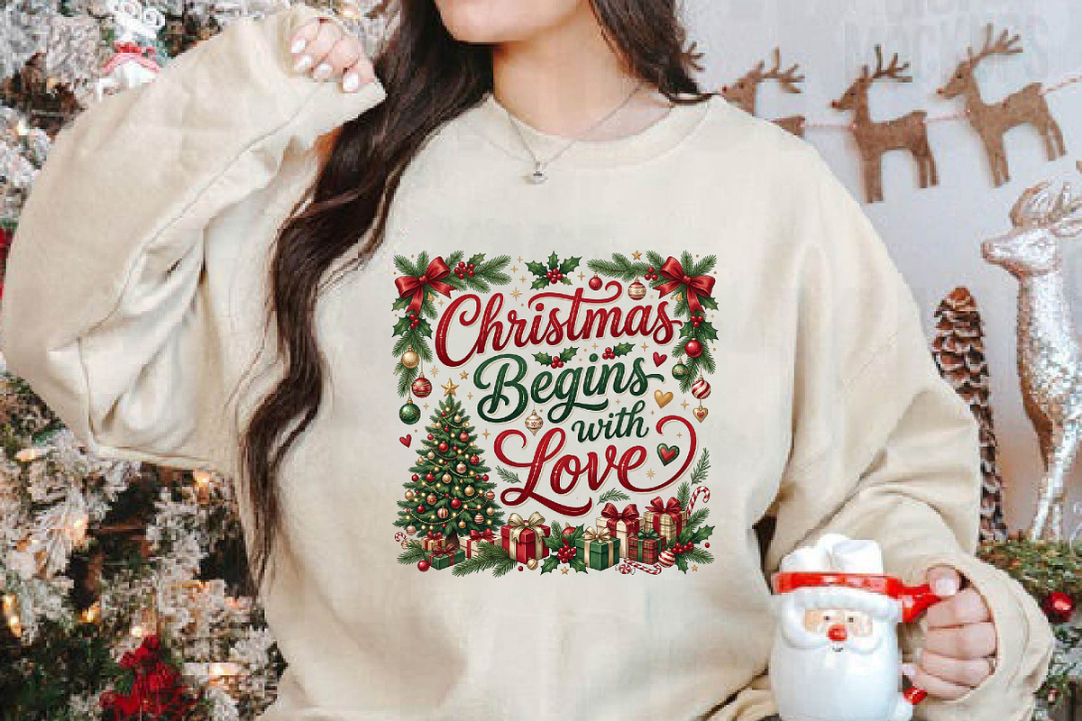 Christmas Begins With Love PNG, a Seasonal Illustration by DreamPrint404 (Photo 2 of 6)